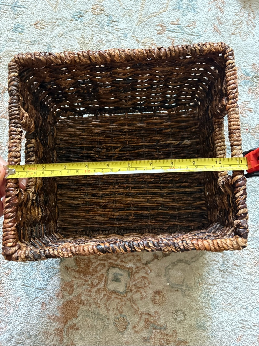 Target Woven Tote Bag in Dark Brown and Tan - Picture 6 of 7